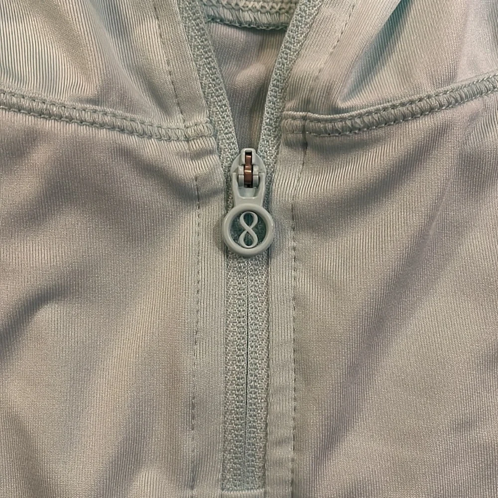 Aqua Hooded Quarter Zip Long Sleeve Top - Picture 7 of 12